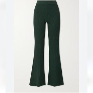 Rib Knit Legging Flare Pants bundle with green ruffle top